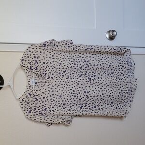 Split-neck CAbi cream blouse